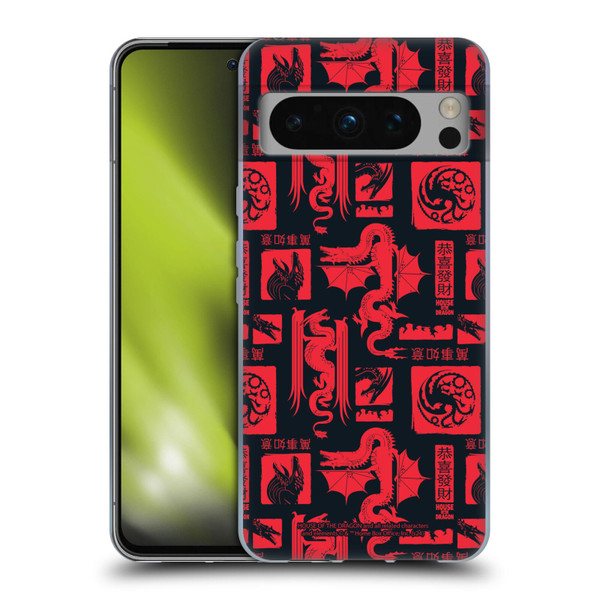 House Of The Dragon: Television Series Year Of The Dragon Logo Pattern Soft Gel Case for Google Pixel 8 Pro