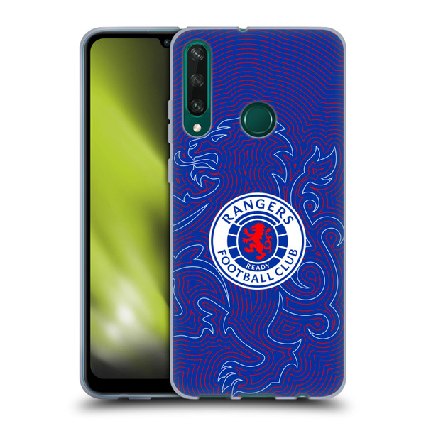 Rangers FC Crest Lion Pinstripes Pattern Soft Gel Case for Huawei Y6p