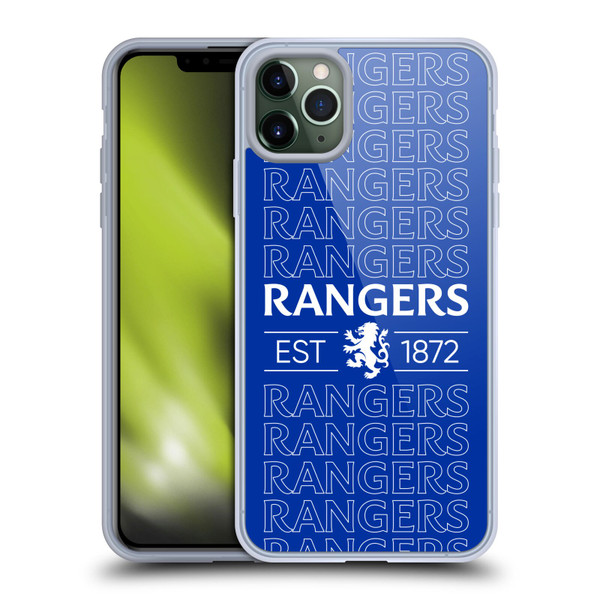 Rangers FC Crest Typography Soft Gel Case for Apple iPhone 11 Pro Max & MagSafe