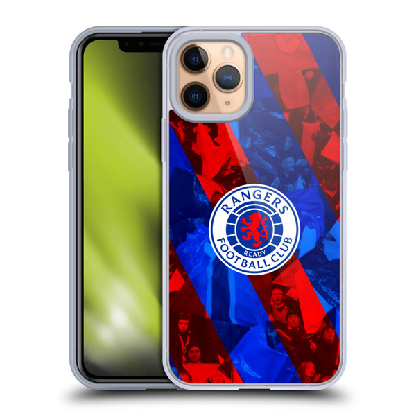 Rangers FC Crest Stadium Stripes Soft Gel Case for Apple iPhone 11 Pro