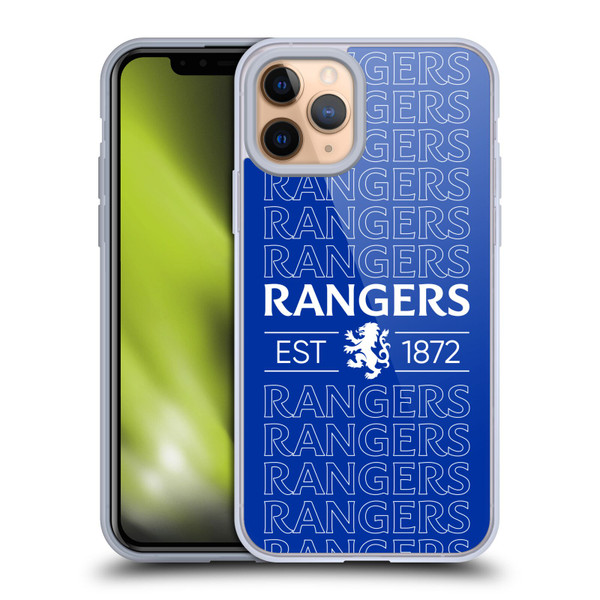 Rangers FC Crest Typography Soft Gel Case for Apple iPhone 11 Pro & MagSafe