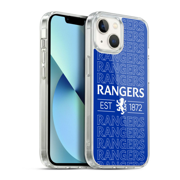 Rangers FC Crest Typography Soft Gel Case for Apple iPhone 13