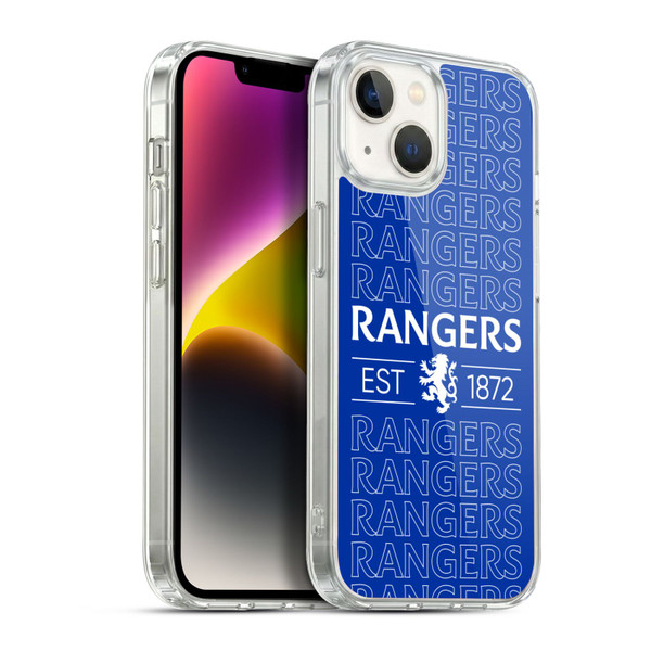 Rangers FC Crest Typography Soft Gel Case for Apple iPhone 14
