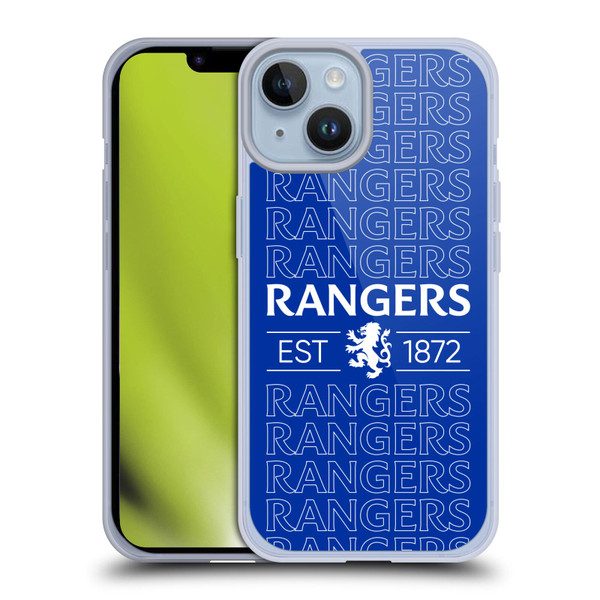 Rangers FC Crest Typography Soft Gel Case for Apple iPhone 14
