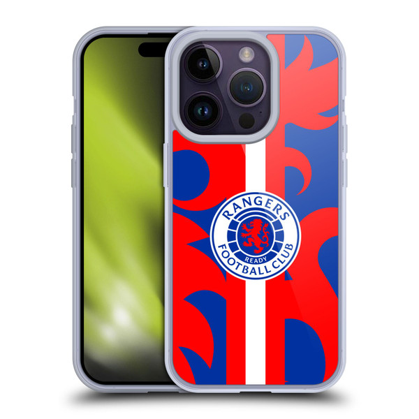Rangers FC Crest Lion Rampant Pattern Soft Gel Case for Apple iPhone 14 Pro