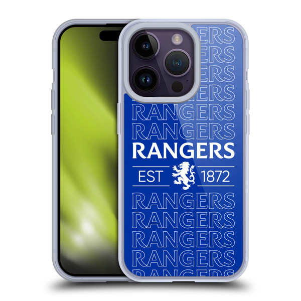 Rangers FC Crest Typography Soft Gel Case for Apple iPhone 14 Pro