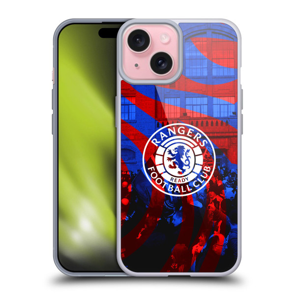 Rangers FC Crest Logo Stadium Soft Gel Case for Apple iPhone 15