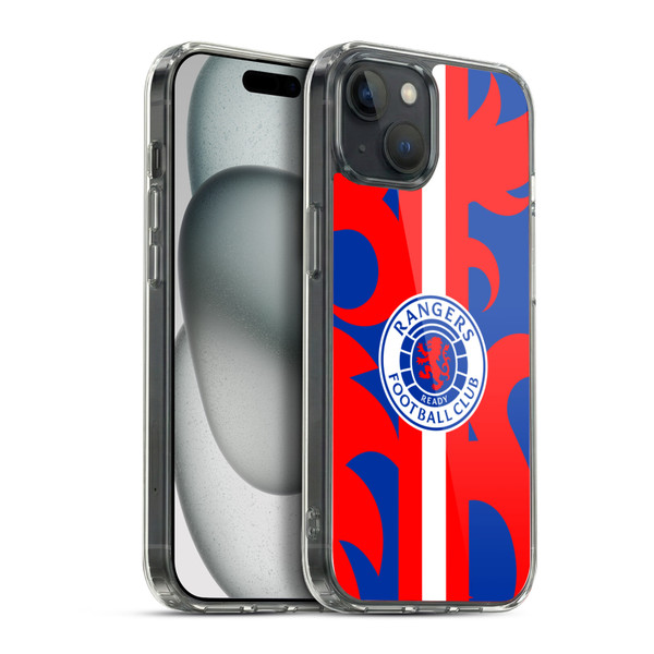 Rangers FC Crest Lion Rampant Pattern Soft Gel Case for Apple iPhone 15 Plus & MagSafe