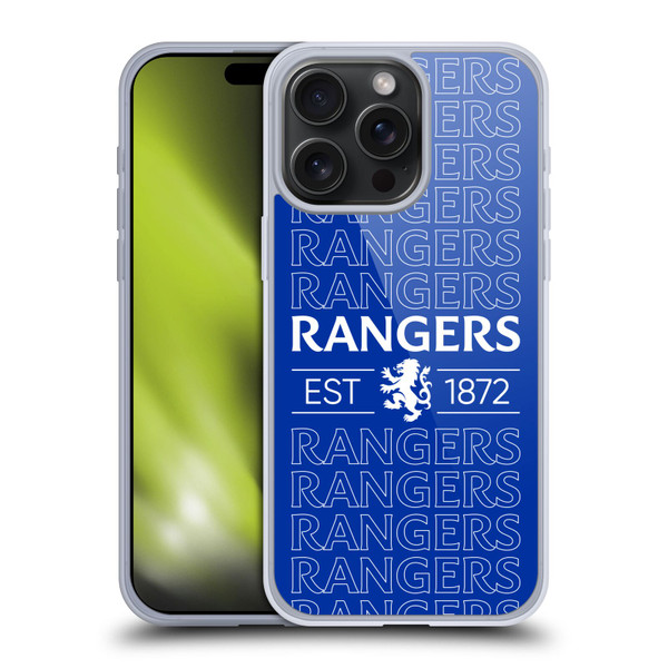 Rangers FC Crest Typography Soft Gel Case for Apple iPhone 15 Pro Max