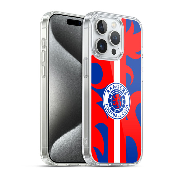 Rangers FC Crest Lion Rampant Pattern Soft Gel Case for Apple iPhone 15 Pro & MagSafe
