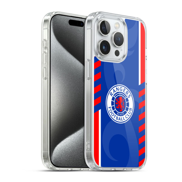 Rangers FC Crest Stripes Soft Gel Case for Apple iPhone 15 Pro & MagSafe