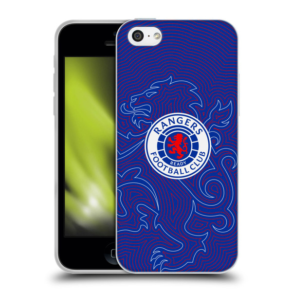 Rangers FC Crest Lion Pinstripes Pattern Soft Gel Case for Apple iPhone 5c