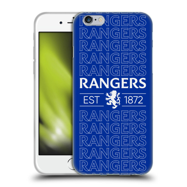 Rangers FC Crest Typography Soft Gel Case for Apple iPhone 6 / iPhone 6s