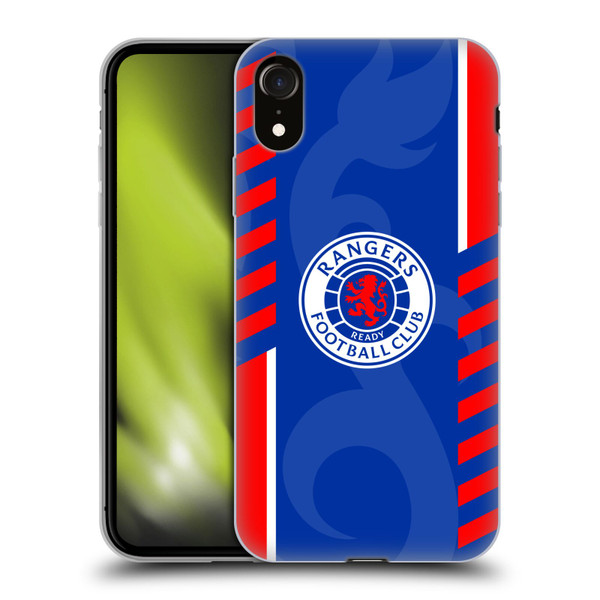 Rangers FC Crest Stripes Soft Gel Case for Apple iPhone XR
