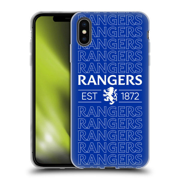 Rangers FC Crest Typography Soft Gel Case for Apple iPhone XS Max