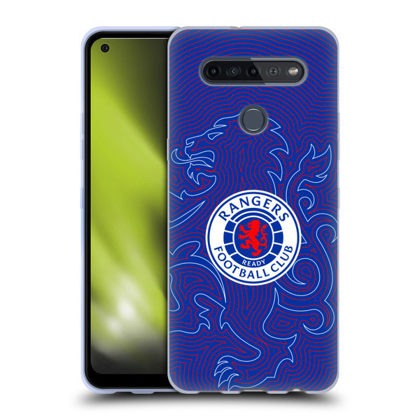 Rangers FC Crest Lion Pinstripes Pattern Soft Gel Case for LG K51S