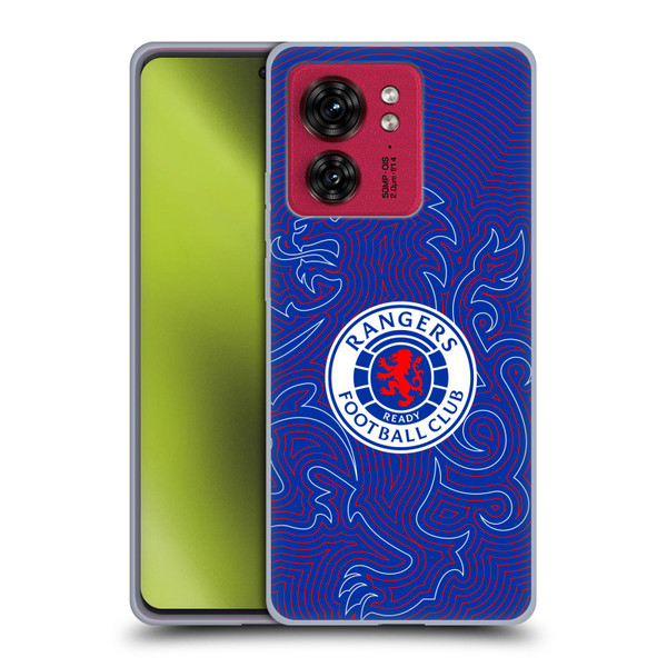 Rangers FC Crest Lion Pinstripes Pattern Soft Gel Case for Motorola Moto Edge 40