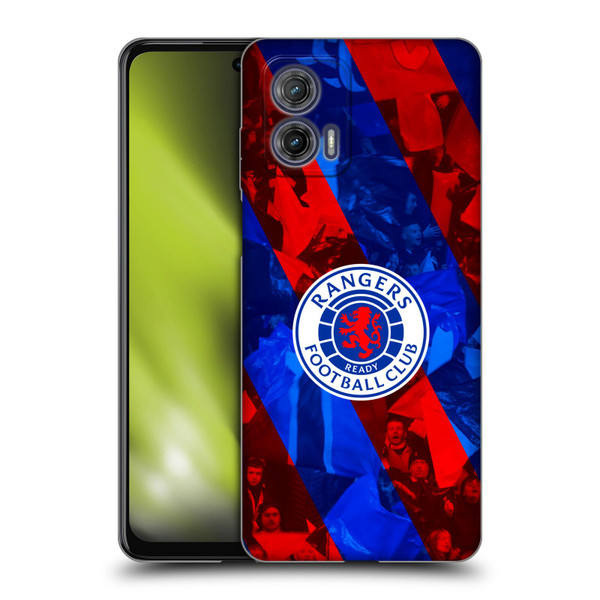 Rangers FC Crest Stadium Stripes Soft Gel Case for Motorola Moto G73 5G