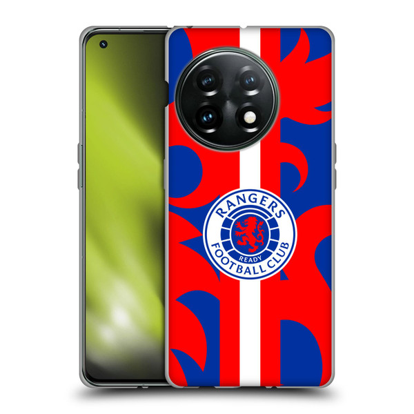 Rangers FC Crest Lion Rampant Pattern Soft Gel Case for OnePlus 11 5G