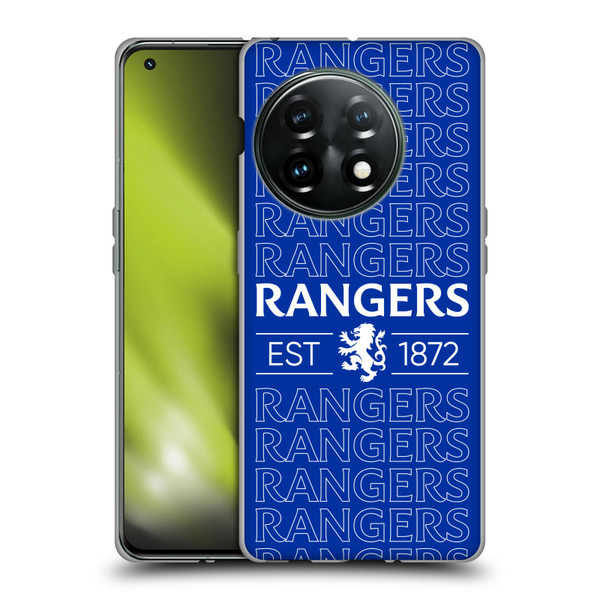Rangers FC Crest Typography Soft Gel Case for OnePlus 11 5G
