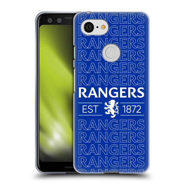 Rangers FC Crest Typography Soft Gel Case for Google Pixel 3