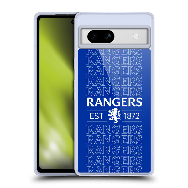 Rangers FC Crest Typography Soft Gel Case for Google Pixel 7a