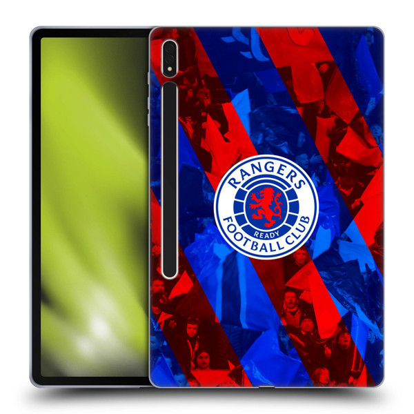 Rangers FC Crest Stadium Stripes Soft Gel Case for Samsung Galaxy Tab S8 Plus