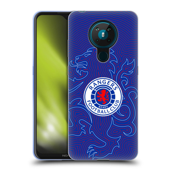 Rangers FC Crest Lion Pinstripes Pattern Soft Gel Case for Nokia 5.3