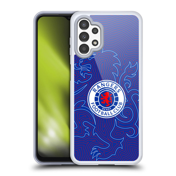 Rangers FC Crest Lion Pinstripes Pattern Soft Gel Case for Samsung Galaxy A13 (2022)