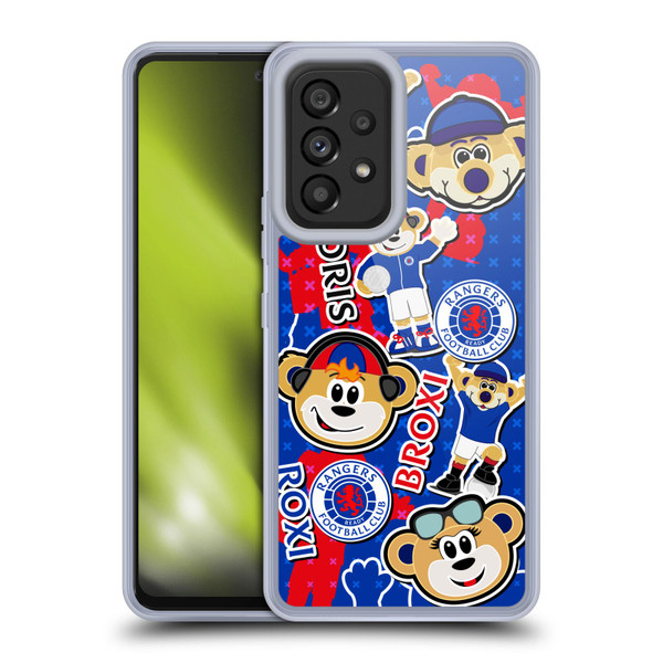 Rangers FC Crest Mascot Sticker Collage Soft Gel Case for Samsung Galaxy A53 5G (2022)