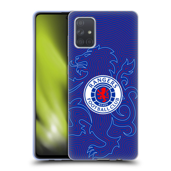Rangers FC Crest Lion Pinstripes Pattern Soft Gel Case for Samsung Galaxy A71 (2019)