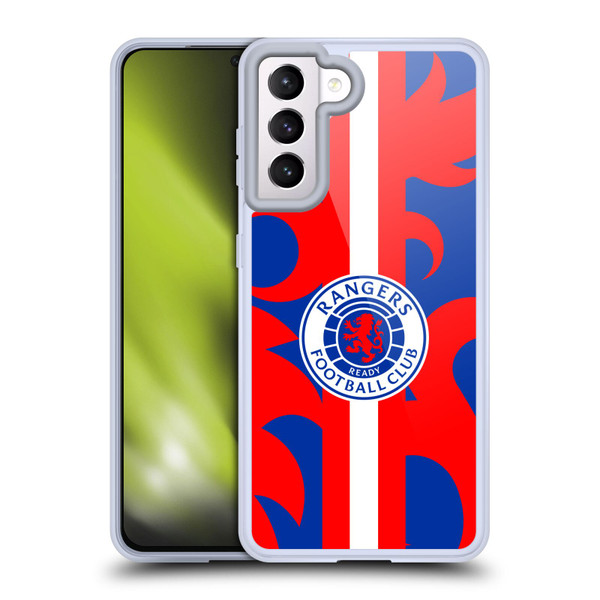 Rangers FC Crest Lion Rampant Pattern Soft Gel Case for Samsung Galaxy S21 5G