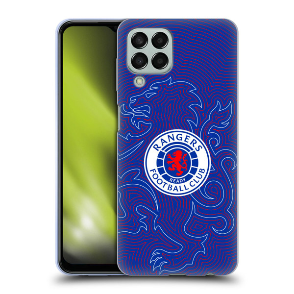 Rangers FC Crest Lion Pinstripes Pattern Soft Gel Case for Samsung Galaxy M33 (2022)