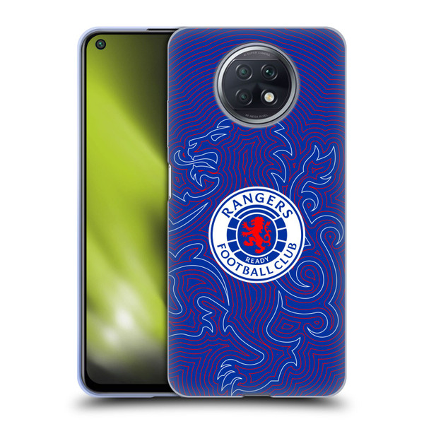 Rangers FC Crest Lion Pinstripes Pattern Soft Gel Case for Xiaomi Redmi Note 9T 5G