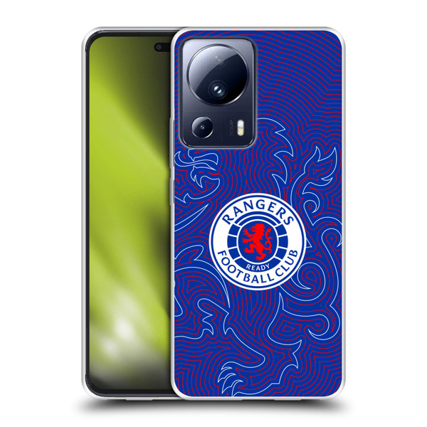 Rangers FC Crest Lion Pinstripes Pattern Soft Gel Case for Xiaomi 13 Lite 5G