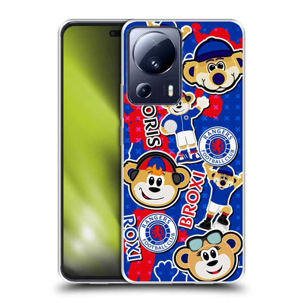 Rangers FC Crest Mascot Sticker Collage Soft Gel Case for Xiaomi 13 Lite 5G