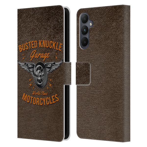 Busted Knuckle Garage Graphics Motorcycles Leather Book Wallet Case Cover For Samsung Galaxy A05s