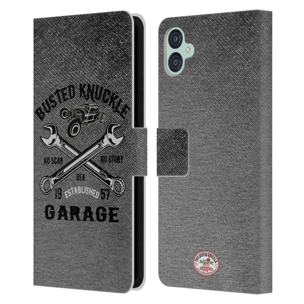 Busted Knuckle Garage Graphics No Scar Leather Book Wallet Case Cover For Samsung Galaxy M04 5G / A04e
