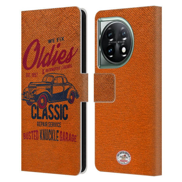 Busted Knuckle Garage Graphics Classic Leather Book Wallet Case Cover For OnePlus 11 5G