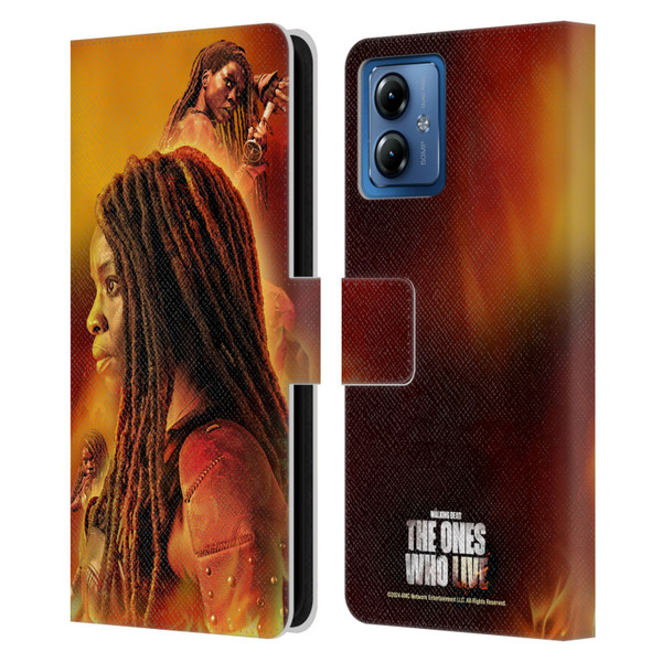 The Walking Dead: The Ones Who Live Key Art Michonne Leather Book Wallet Case Cover For Motorola Moto G14