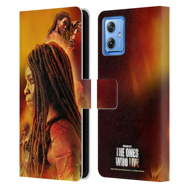 The Walking Dead: The Ones Who Live Key Art Michonne Leather Book Wallet Case Cover For Motorola Moto G54 5G