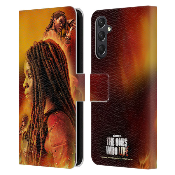 The Walking Dead: The Ones Who Live Key Art Michonne Leather Book Wallet Case Cover For Samsung Galaxy A24 4G / M34 5G