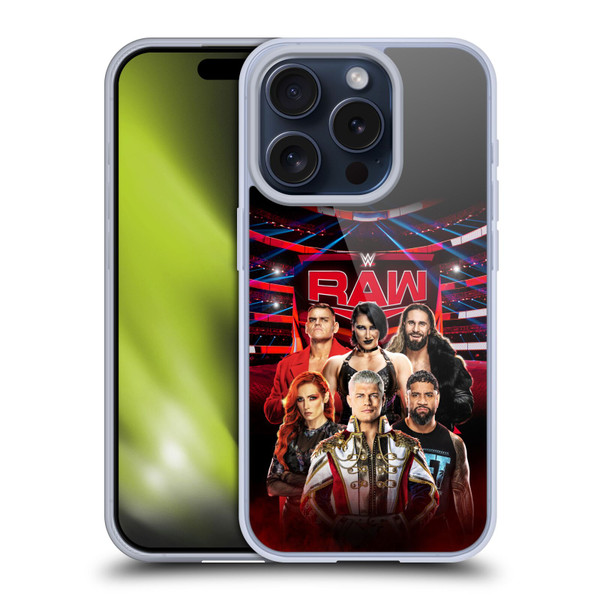WWE Pay-Per-View Superstars 2024 Raw Soft Gel Case for Apple iPhone 15 Pro