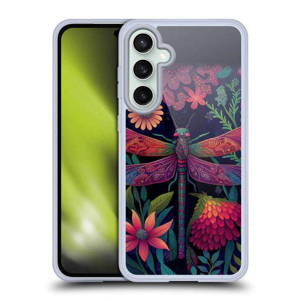 JK Stewart Art Dragonfly Purple Soft Gel Case for Samsung Galaxy S23 FE 5G