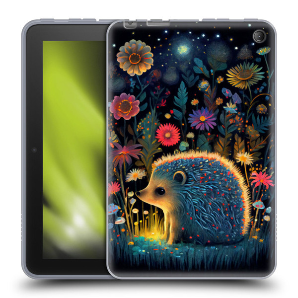 JK Stewart Graphics Little Hedgehog Soft Gel Case for Amazon Fire 7 2022