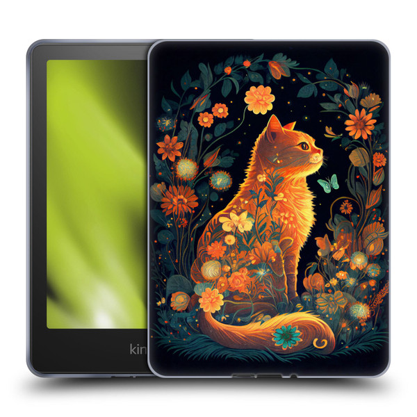JK Stewart Key Art Orange Cat Sitting Soft Gel Case for Amazon Kindle Paperwhite 5 (2021)