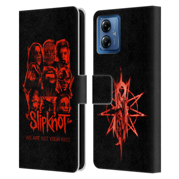 Slipknot We Are Not Your Kind Red Patch Leather Book Wallet Case Cover For Motorola Moto G14