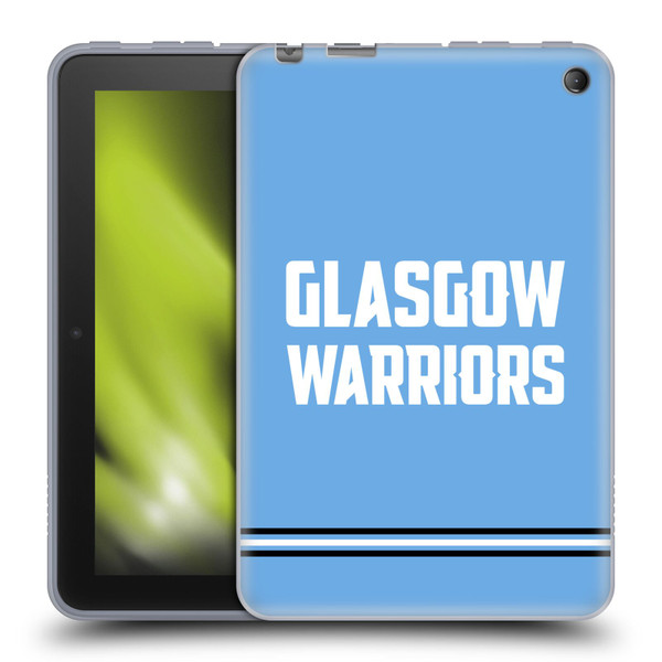 Glasgow Warriors Logo Text Type Blue Soft Gel Case for Amazon Fire 7 2022