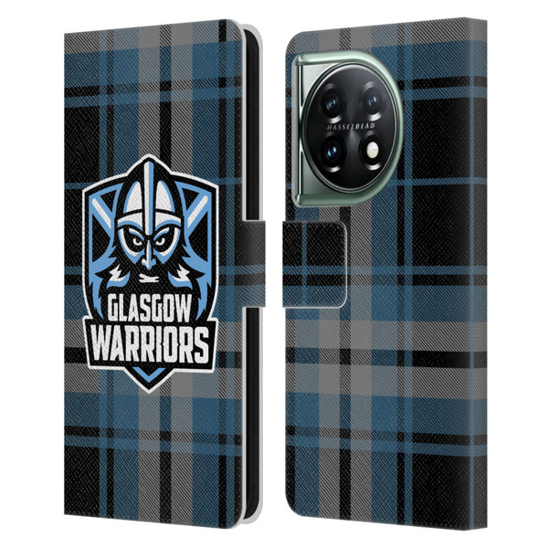 Glasgow Warriors Logo Tartan Leather Book Wallet Case Cover For OnePlus 11 5G