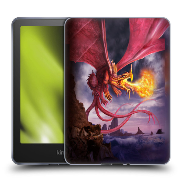 Anthony Christou Art Fire Dragon Soft Gel Case for Amazon Kindle Paperwhite 5 (2021)